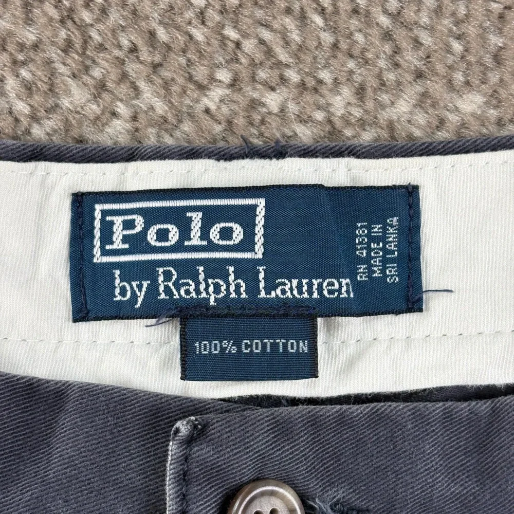 Polo Ralph Lauren Mens 34X32 Navy Blue 100% Cotton Chino Pants Straight Leg